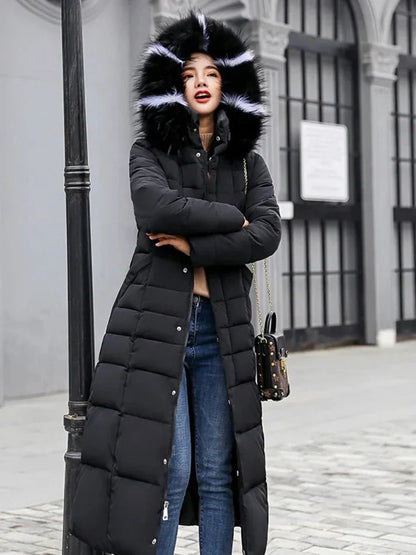 Langer Damen Wintermantel Warm Elegant Gürtel