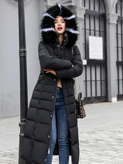 Damen Winterdaunenparka Lang Elegant - IdealeKleiden