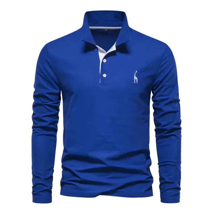 Herren Langarm Poloshirt Elegant