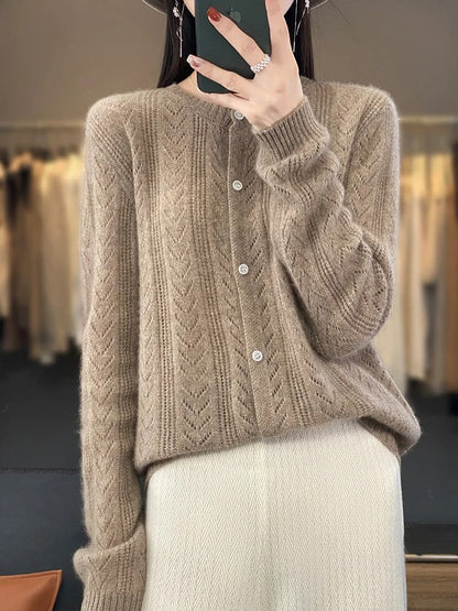 Weicher Wollcardigan 100% Naturwolle