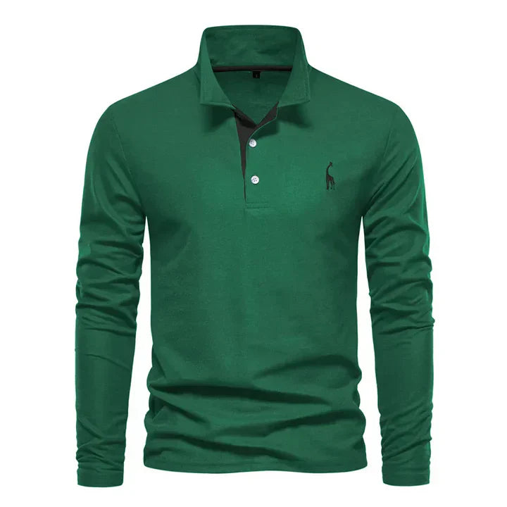 Herren Langarm Poloshirt Elegant