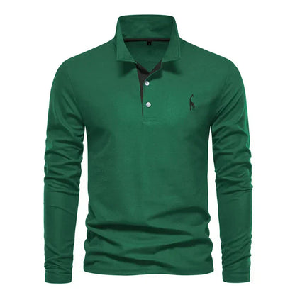 Herren Langarm Poloshirt Elegant