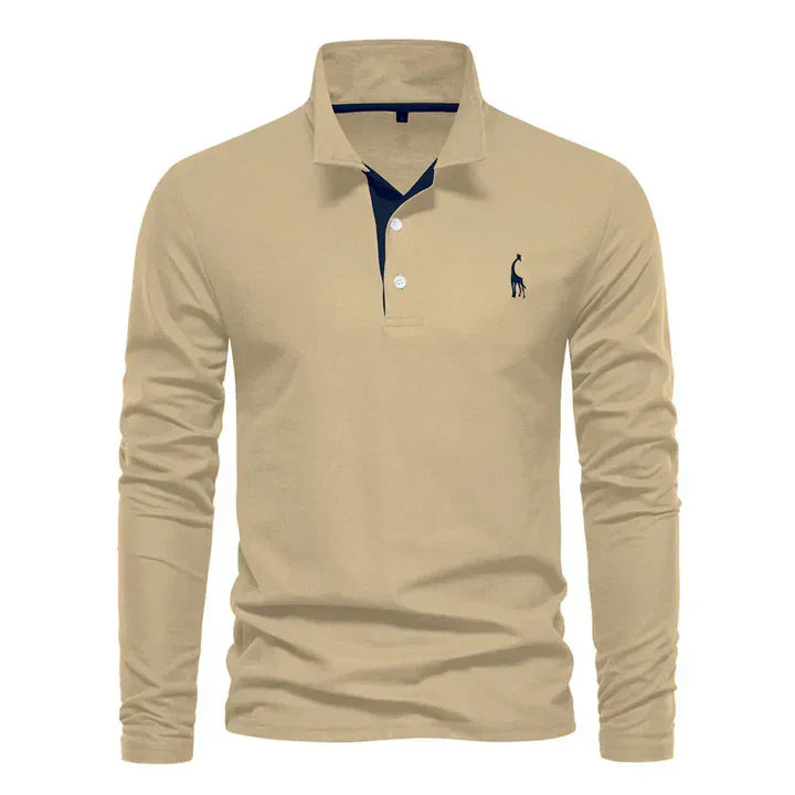 Herren Langarm Poloshirt Elegant