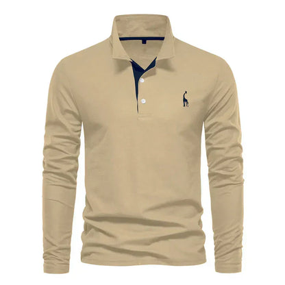 Herren Langarm Poloshirt Elegant