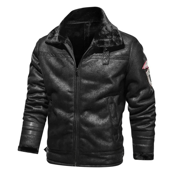Lederjacke Bomber Stil Herren Casual