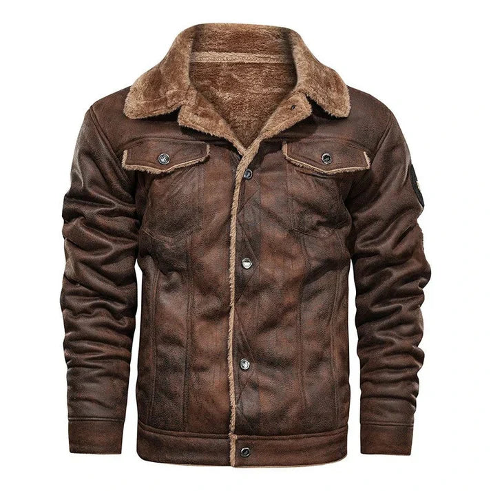 Lederjacke Bomber Stil Herren Casual
