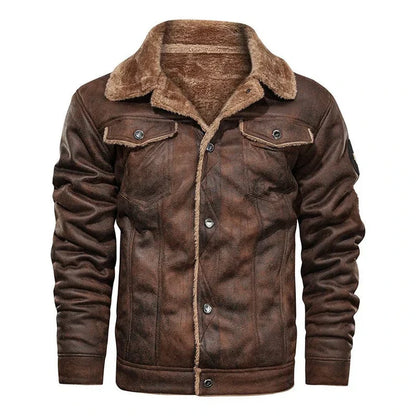 Lederjacke Bomber Stil Herren Casual