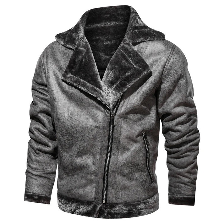 Lederjacke Bomber Stil Herren Casual