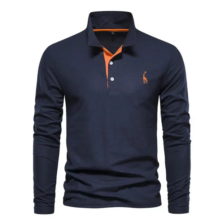 Herren Langarm Poloshirt Elegant