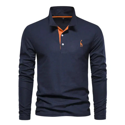 Herren Langarm Poloshirt Elegant