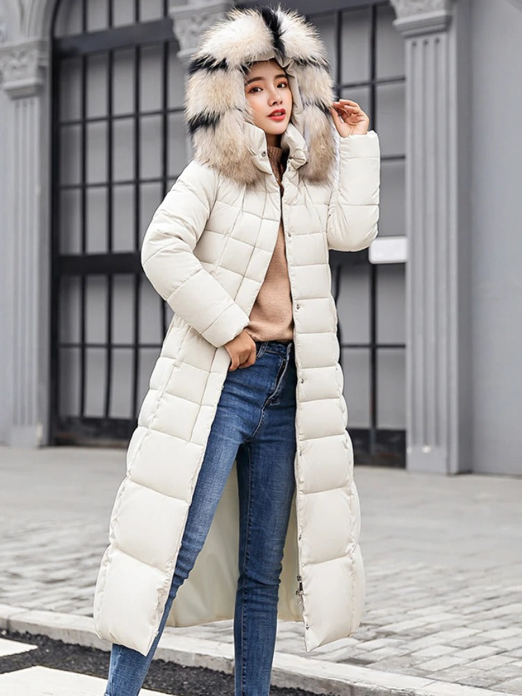 Winterdaunenjacke Lang Kapuze
