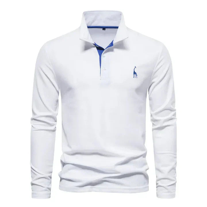Herren Langarm Poloshirt Elegant