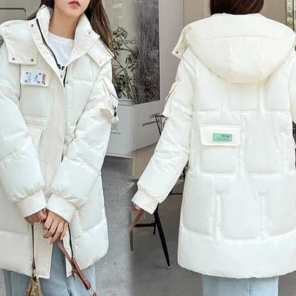 Warmes Winterparka - Lange Isolierte Blaue Daunenjacke