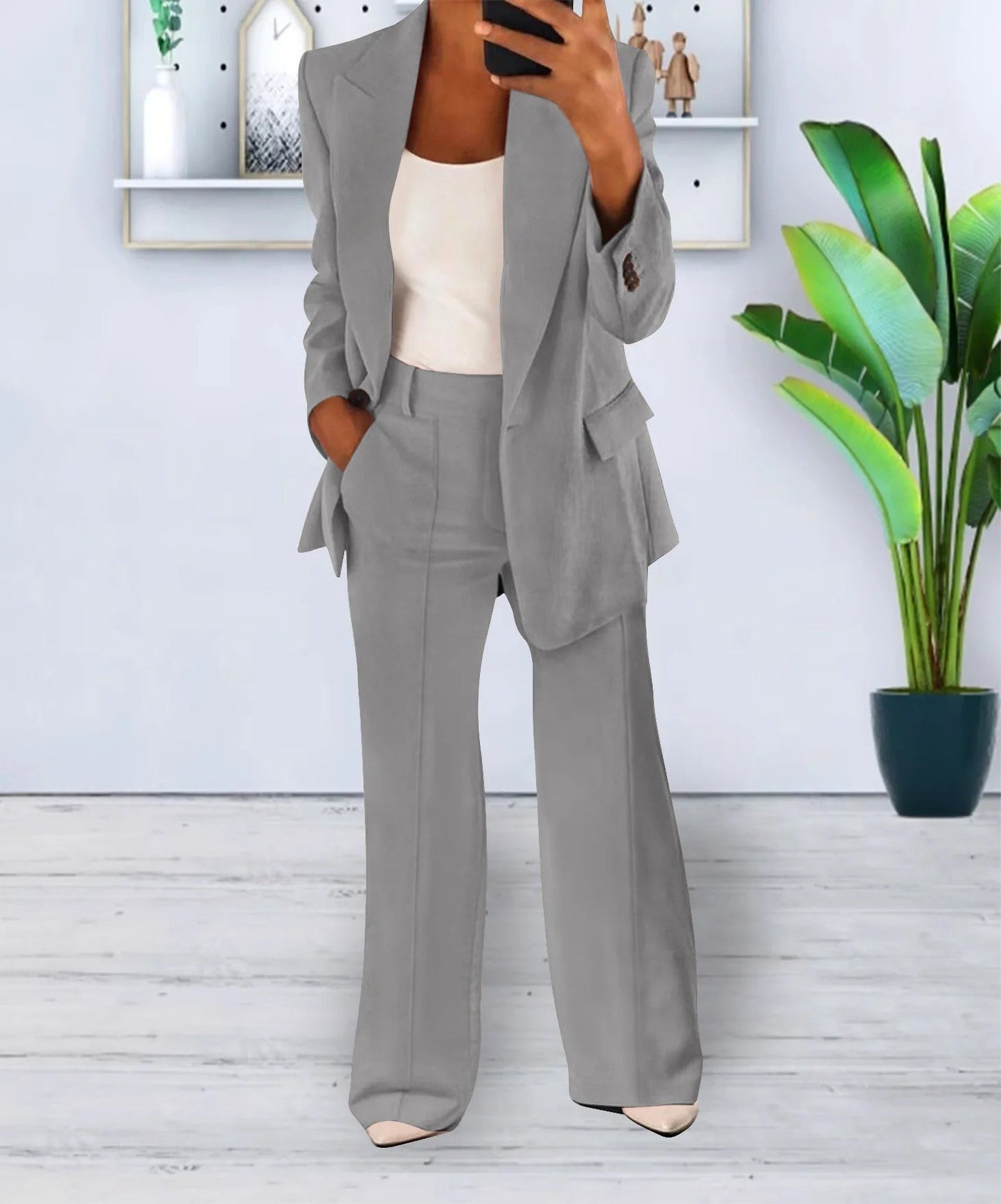Elegantes Damen Blazer-Set 2-teilig Modern Stil