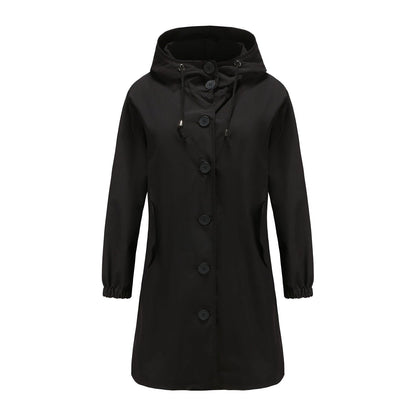 Damen Mantel Kapuzen Trendy A-Linie