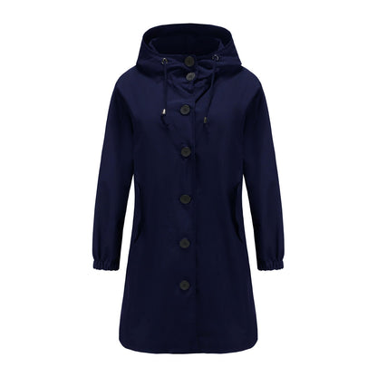 Damen Mantel Kapuzen Trendy A-Linie