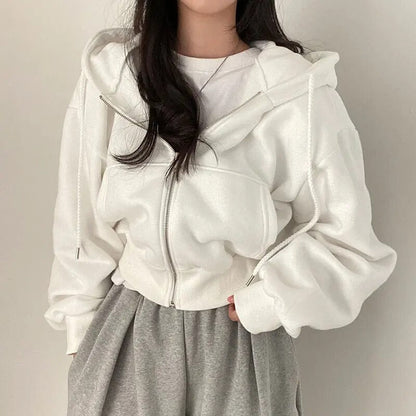 Damen Oversized Kurzkleid mit Kapuze und Westenstyle