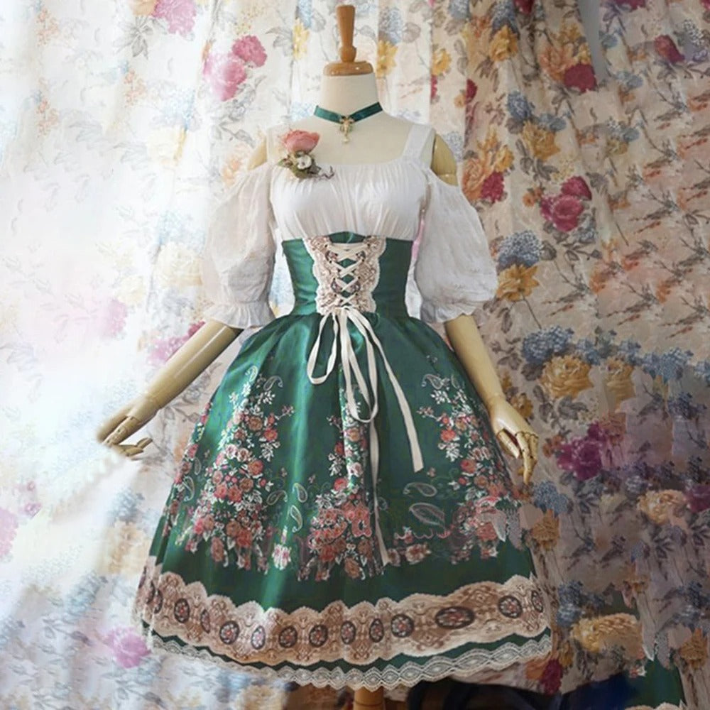 Traditionelles Dirndl Blumenmuster Oktoberfest