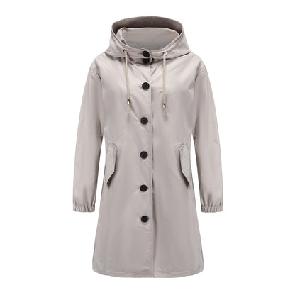 Damen Mantel Kapuzen Trendy A-Linie