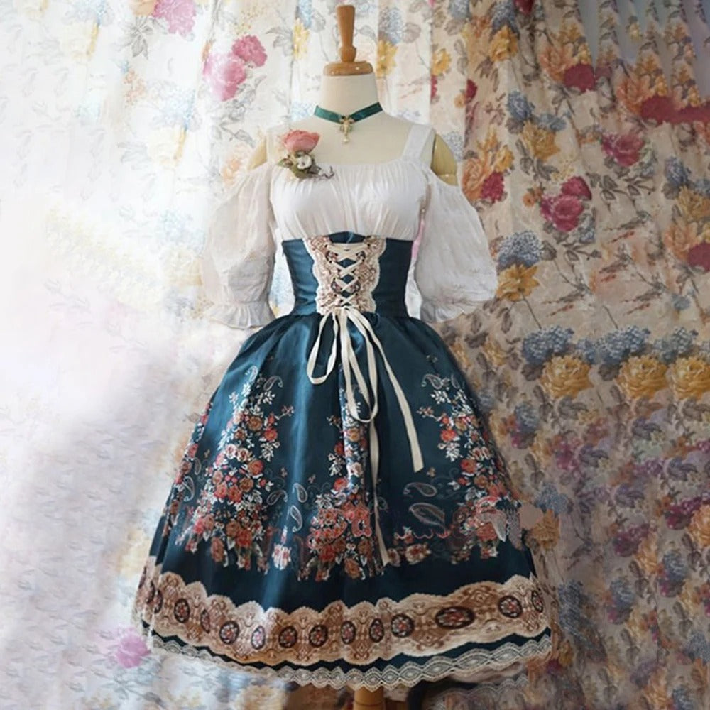 Traditionelles Dirndl Blumenmuster Oktoberfest