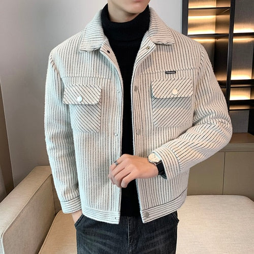 Herren Premium-Jacke Leder Style