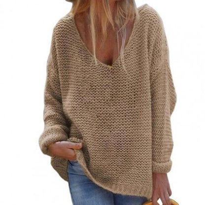 Kuschelige Strickpullover Damen Oversized Weich Warm