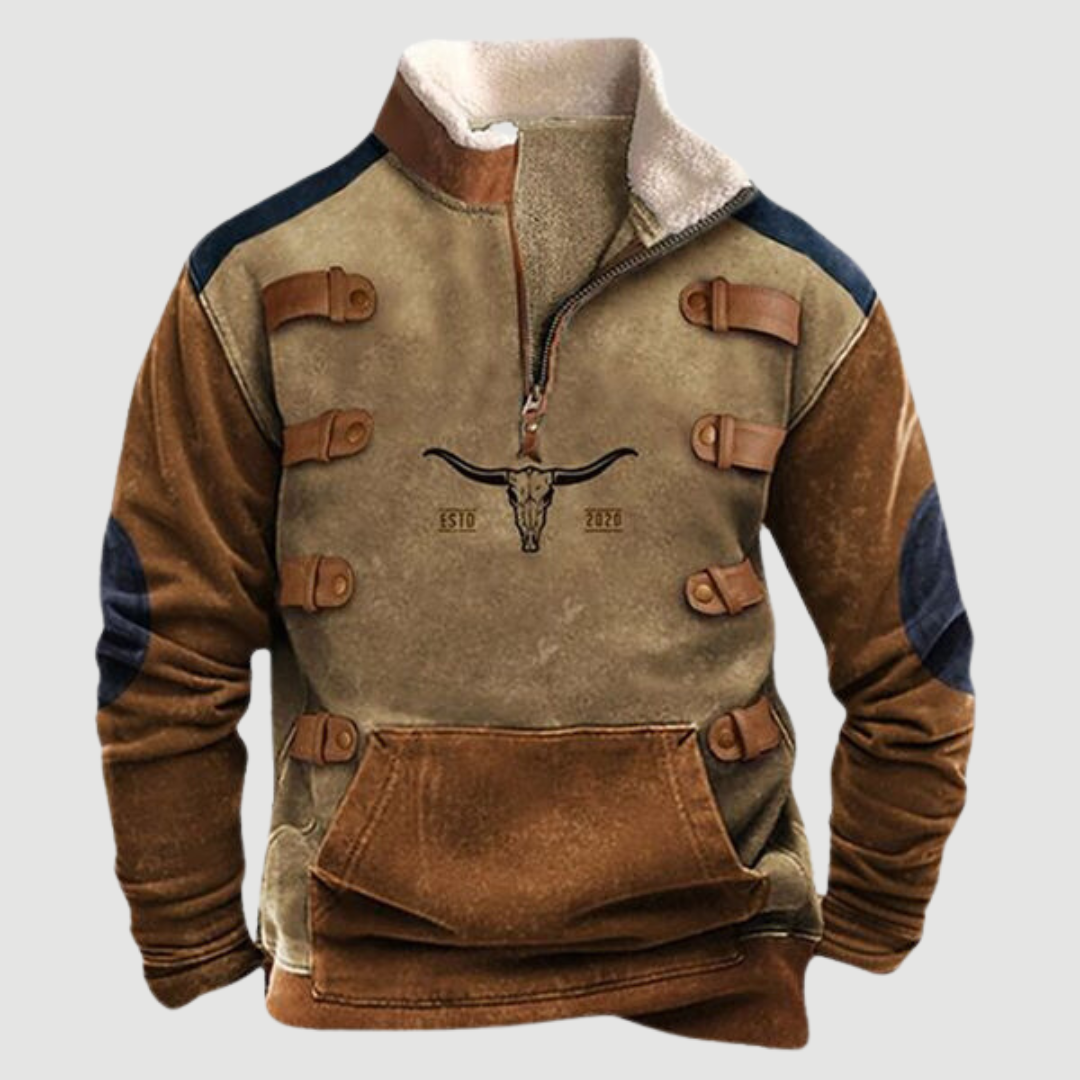 Herren Fleece Pullover Warm Reißverschluss Winterjacke