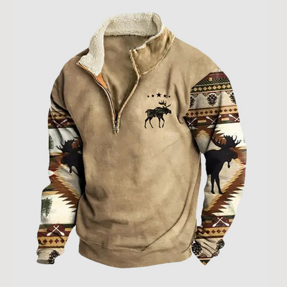 Herren Fleece Pullover Warm Reißverschluss Winterjacke - IdealeKleiden