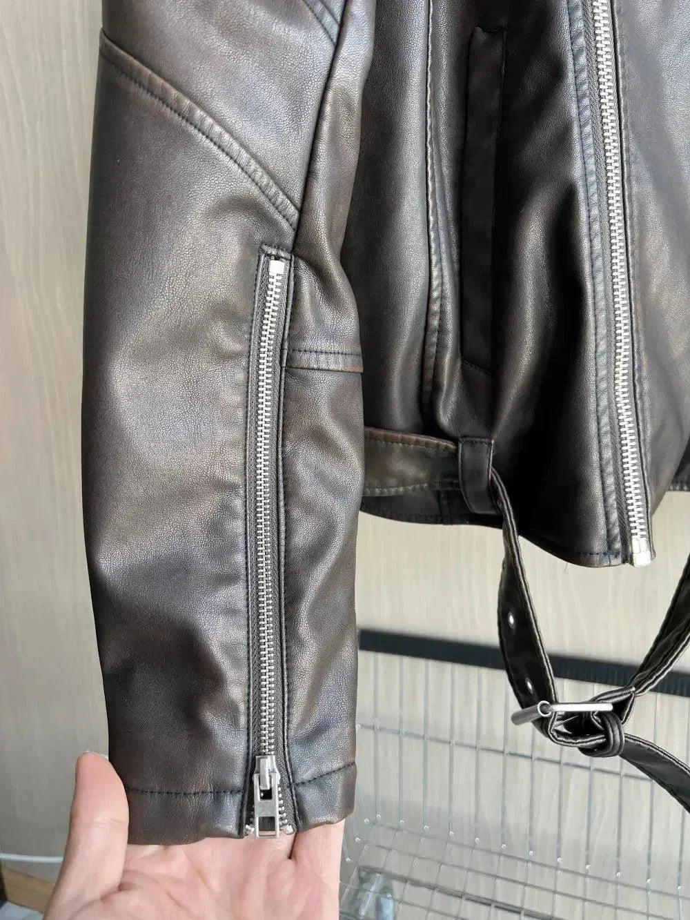Retro Herren Lederjacke Biker Stil - IdealeKleiden
