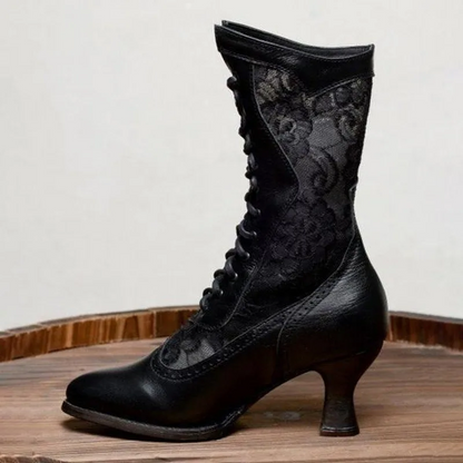 Stylische Damen Stiefeletten Retro Look