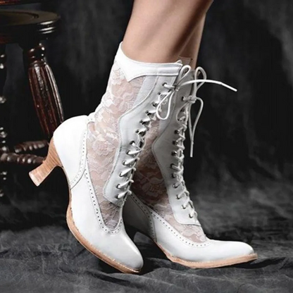 Stylische Damen Stiefeletten Retro Look