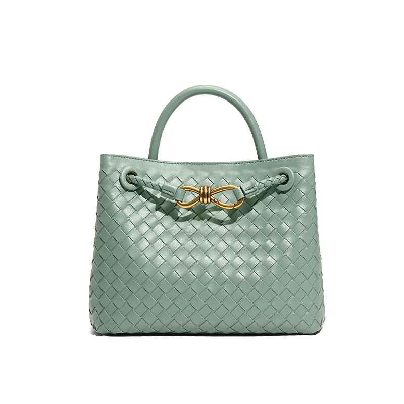 Geflochtene Einkaufstasche Elegant Gold Akzent