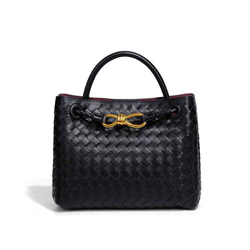 Geflochtene Einkaufstasche Elegant Gold Akzent