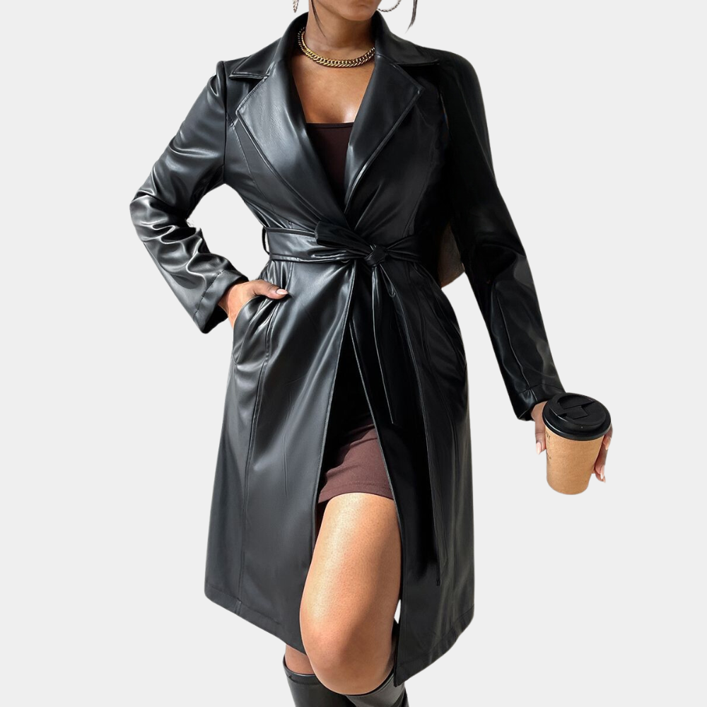 Elegante Damen Herbstjacke Lang Modisch