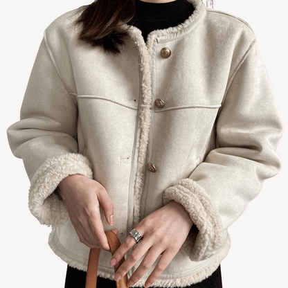 Damen Winterjacke Fleece Gefüttert Kunstpelz