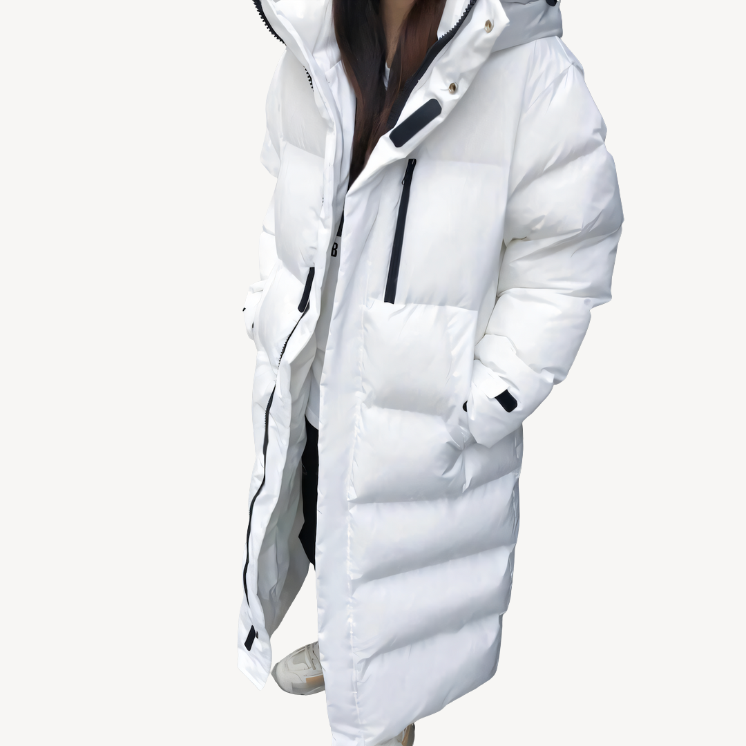 Lange Damenwinterjacke Kapuzenpuffer Mantel Wärme