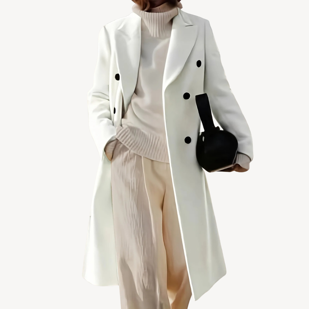 Eleganter Damen Wintermantel Doppelreiher