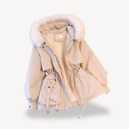 Damen Winterparka Jacke Kunstfell Gefüttert