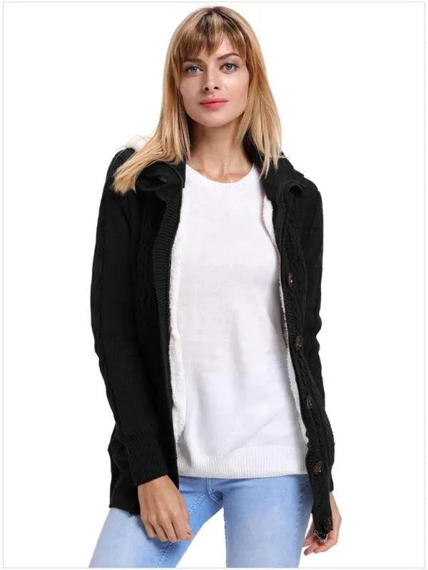 Bequeme Strickjacke mit Kapuze Casual Look