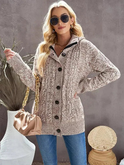 Bequeme Strickjacke mit Kapuze Casual Look