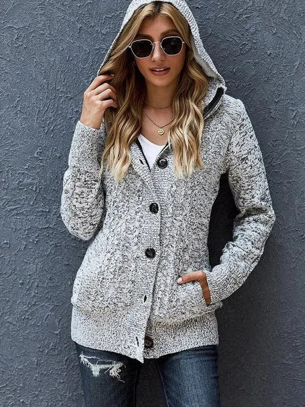 Bequeme Strickjacke mit Kapuze Casual Look