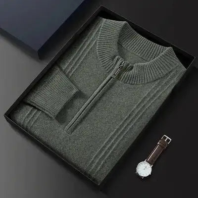 Herren Pullover Warm Lässig Halbzipper - IdealeKleiden