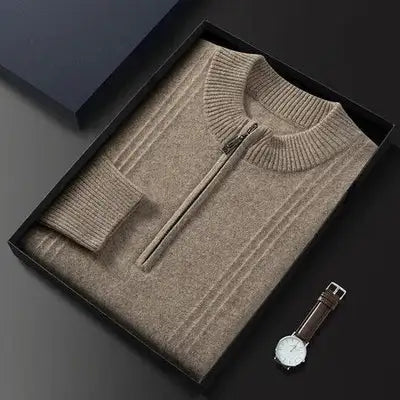 Herren Pullover Warm Lässig Halbzipper