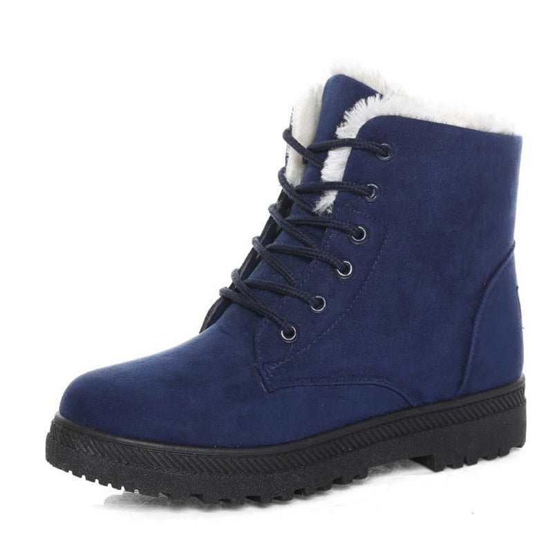 Warm gefütterte Damen Winterstiefel Schnürschuhe