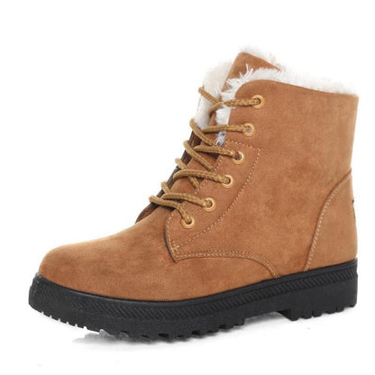 Warm gefütterte Damen Winterstiefel Schnürschuhe