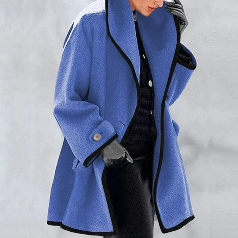 Damen Trenchcoat Warm Winter Wolle Mantel
