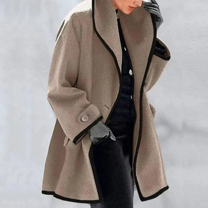 Damen Trenchcoat Warm Winter Wolle Mantel