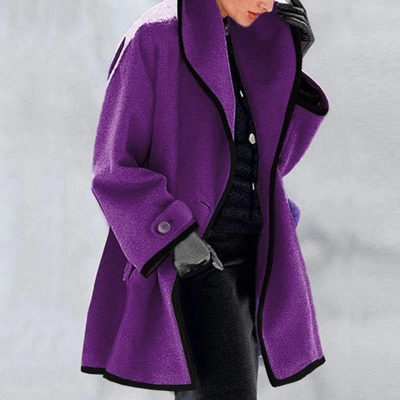 Damen Trenchcoat Warm Winter Wolle Mantel