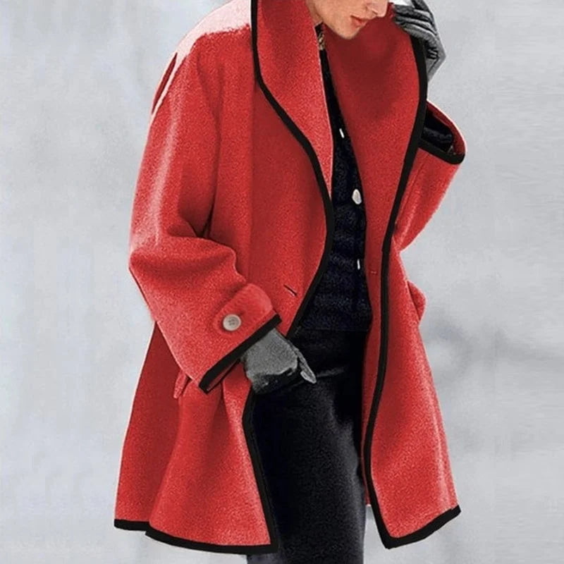 Damen Trenchcoat Warm Winter Wolle Mantel