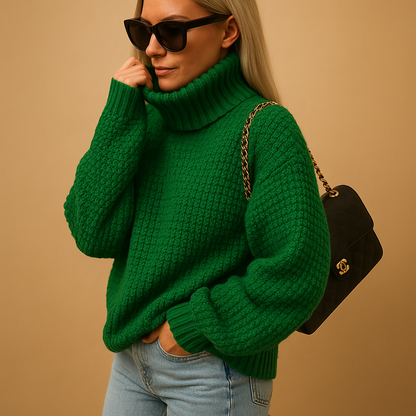 Elegante Damenpullover Rollkragen Strick